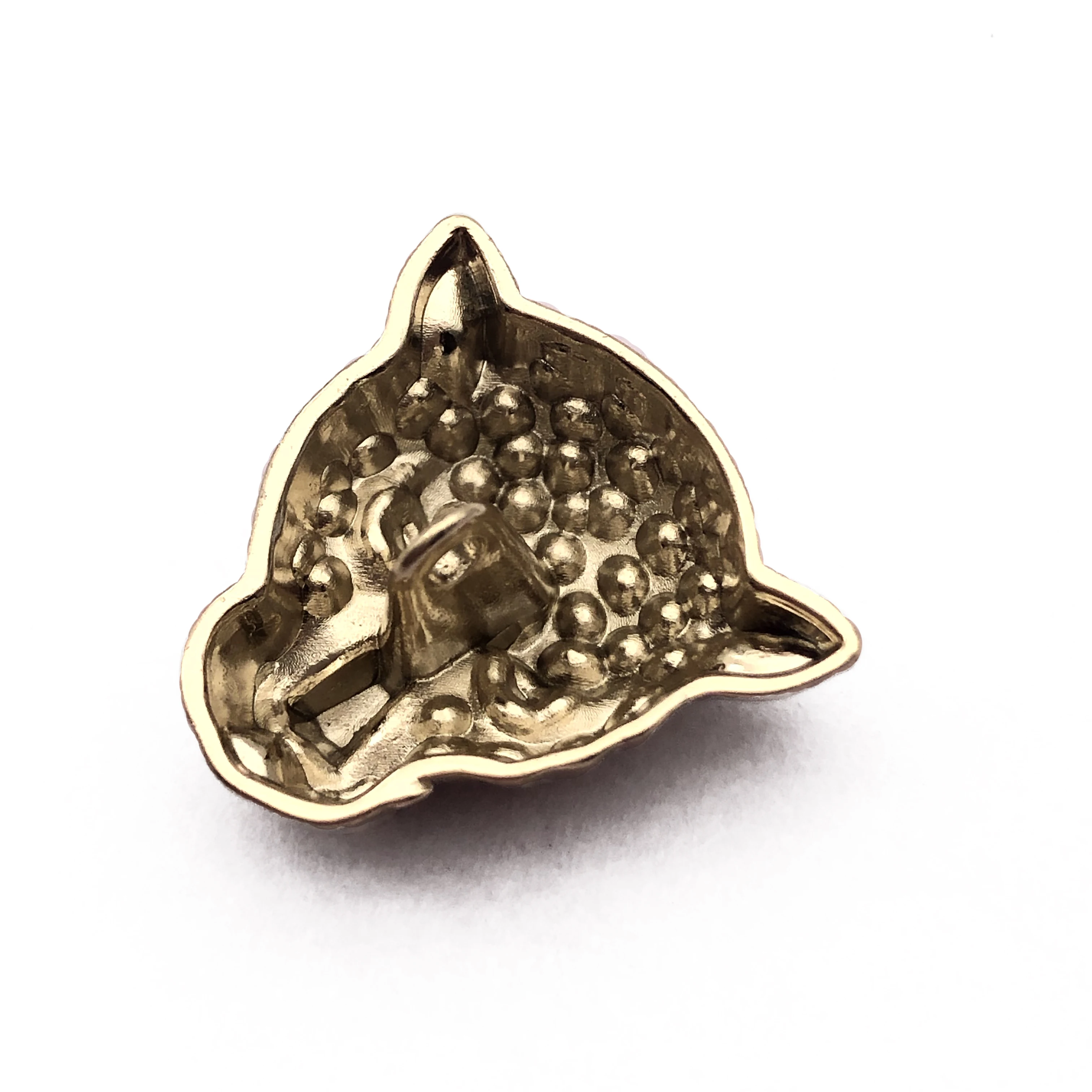 Custom made design Zinc Alloy gold logo embossed metal sewing accessory garment blazer suit coat shank button