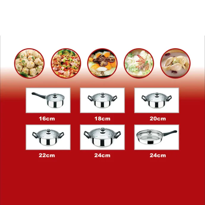Nice Gift Set 12pcs Promotion Cookware Set Factory Price Stainless Steel Cookware Set For Kitchen