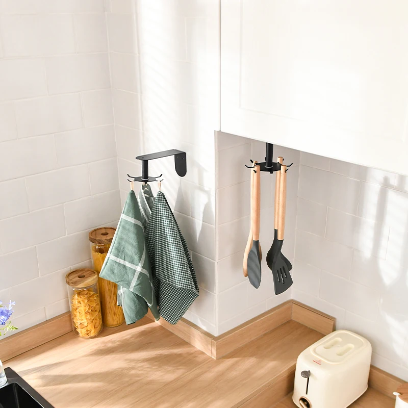 OEM/ODM Kitchen Hooks Metal Wall Mounted Rotatable 6/8 Hooks Kitchen Hanging Rotating Hooks