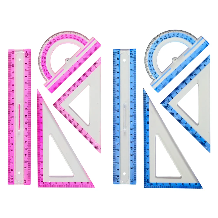 Китайское производство, математический геометрический инструмент, набор настраиваемых пластиковых линейки Ps 4 шт. 8 дюймов