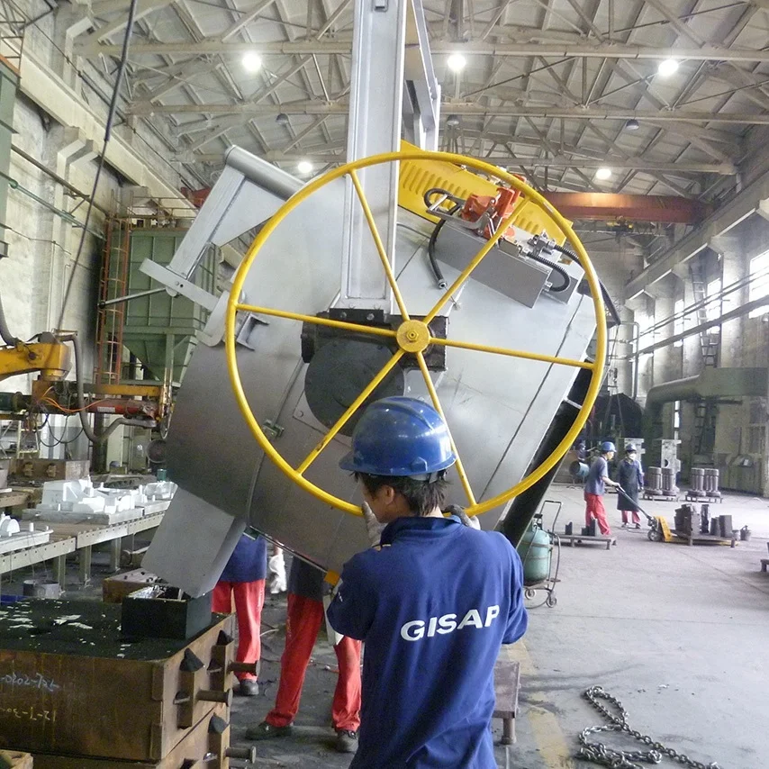 1000KG suspending titling aluminum scrap melting and holding crucible furnace