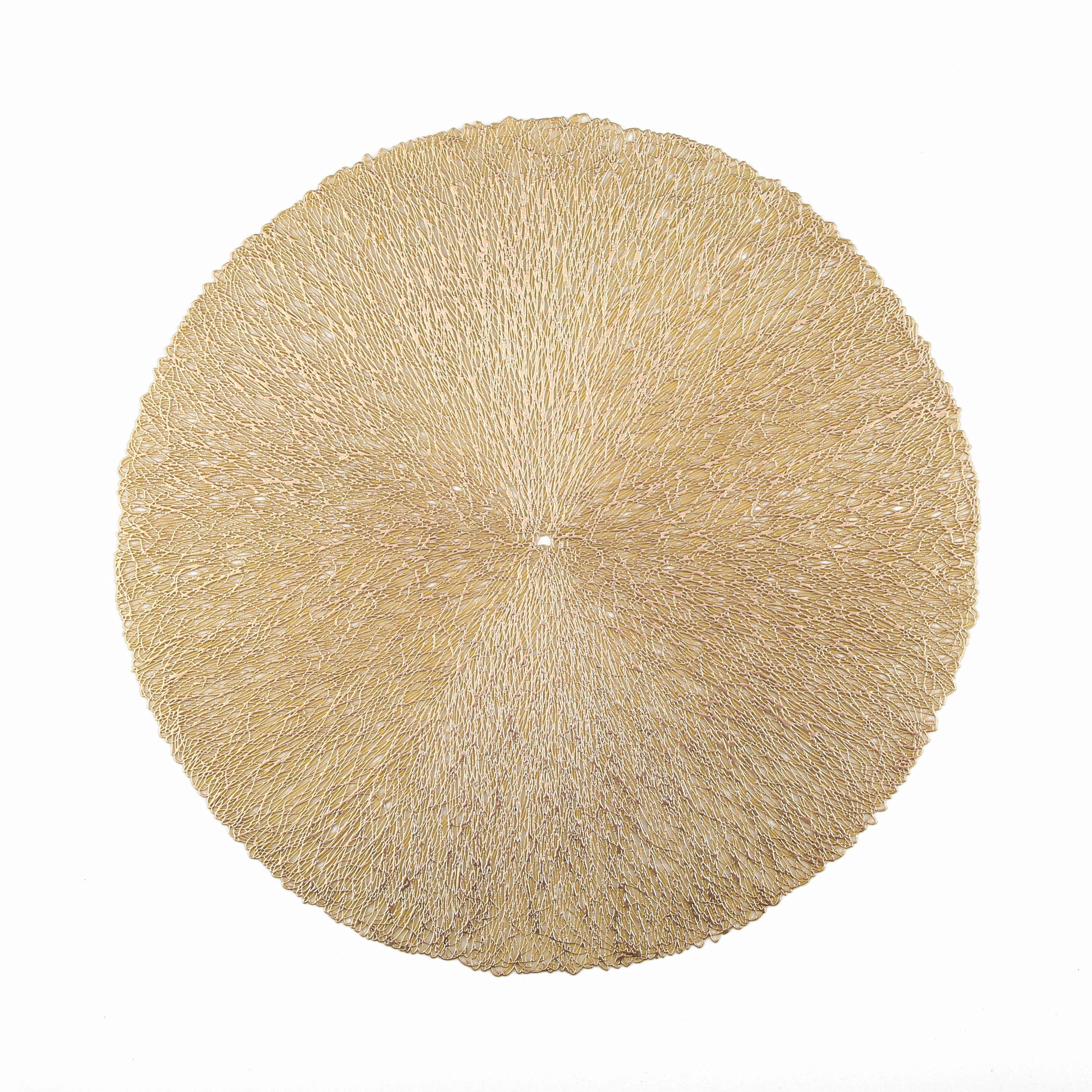 IN STOCK Gold Heat Resistant Wipeable Washable Pressed Vinyl Metallic Placemats, set of 12