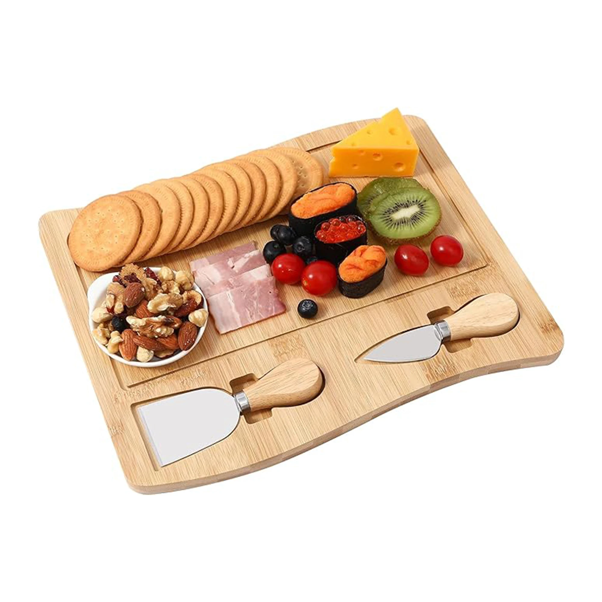 Wholesale High Quality Customization Bamboo Pizza Board Cheese Cutting Board Set Kitchen Tools Custom Wood Chopping Boards