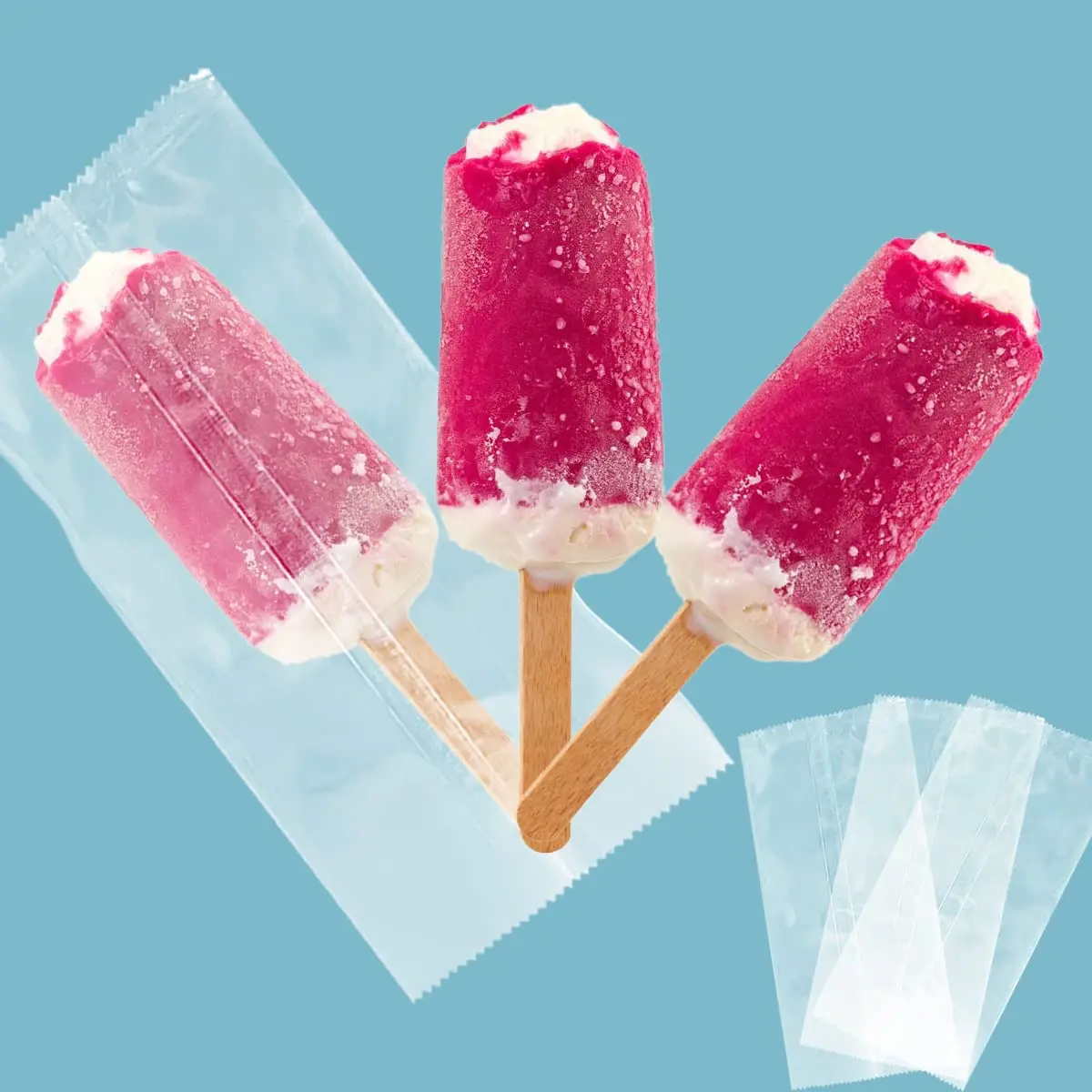 Food Grade Disposable Hot Sealing Clear Thick Ice Cream Wrappers Plastic Bags Ice Popsicle Mold Bag For Packaging Ice Cream
