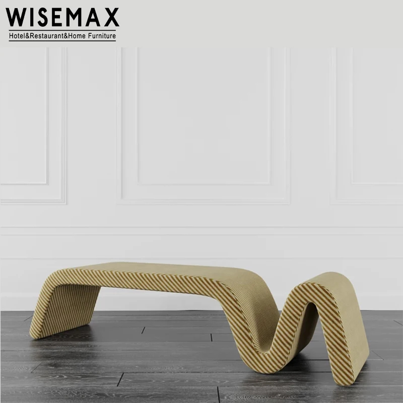 WISEMAX FURNITURE Modern Nordic home furniture plywood bench chair bed end stool fabric ottoman for dressing room