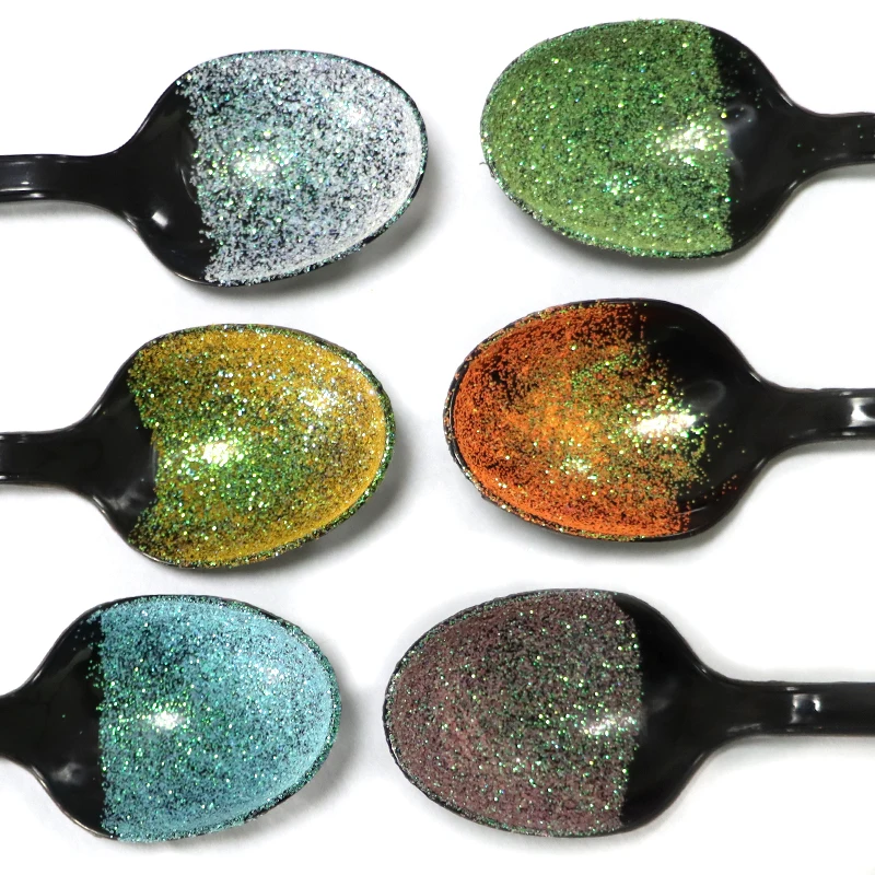 Environmental Pet Hexagonal Rainbow Iridescent Glitter Powder Glitter Acrylic Powder Glitter Powder For Craft