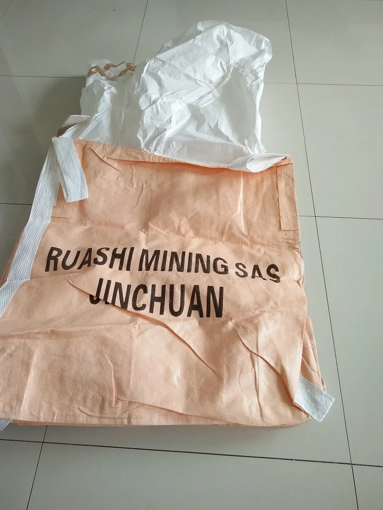 south Africa  ORE bag Hot Sale Factory Making FIBC Big Bag Pp Woven Jumbo Bulk 1000 kg Top Skirt Cross Fabric discharged spout