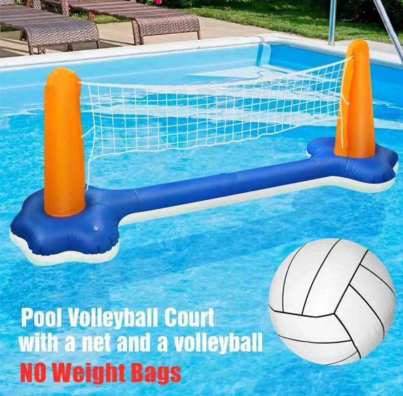 summer beach Inflatable obstacle course net water games equipment kids pool toys inflatable volleyball basketball court set