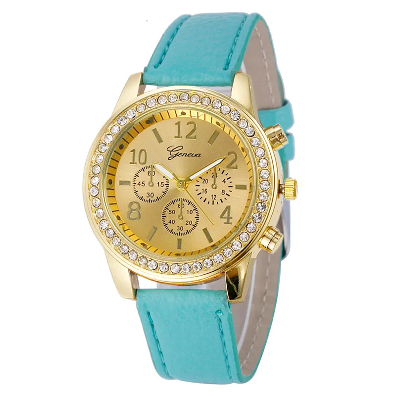 WJ-2781-2 candy colorful Geneva brand with diamonds stylish charming leather women watch