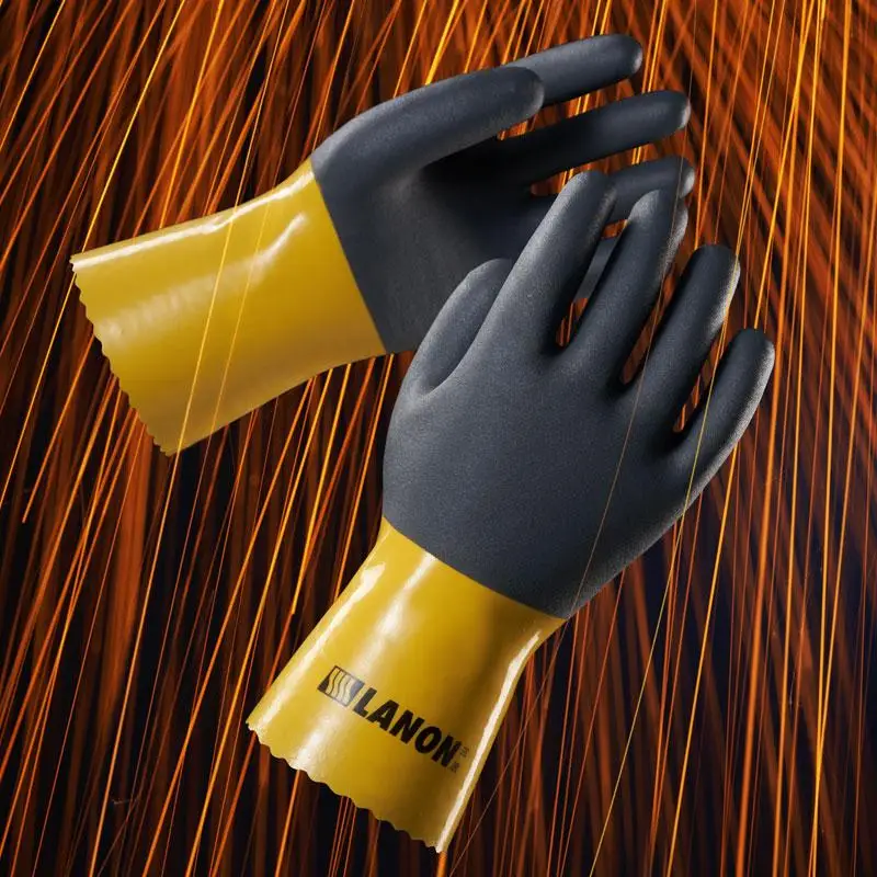 Non Slip  Silicone Free Latex Free Gloves Oil Proof Chemical Resistant PVC Gloves