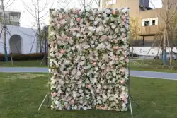BD012 Factory Wholesale Price Lower 3D  Flower Panel Wedding Decoration Artificial Flower Wall Backdrop