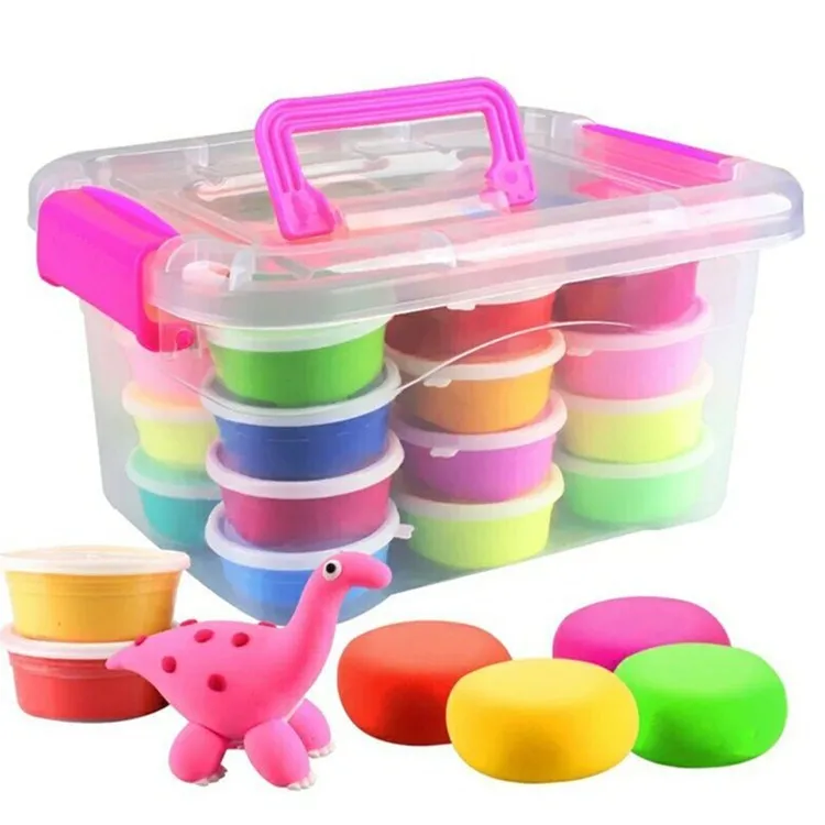 High quality 24 colors super light clay with storage box safe sterile non-toxic baby playing happy mother can rest assured