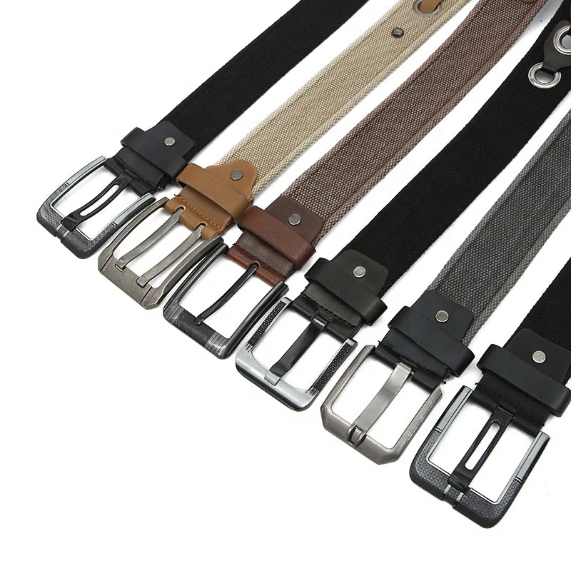 Factory Cheap Price Leather Tip 1 1/2 Inch Durable Polyester Cotton Web Outdoor Work belt with Prong Enclosure