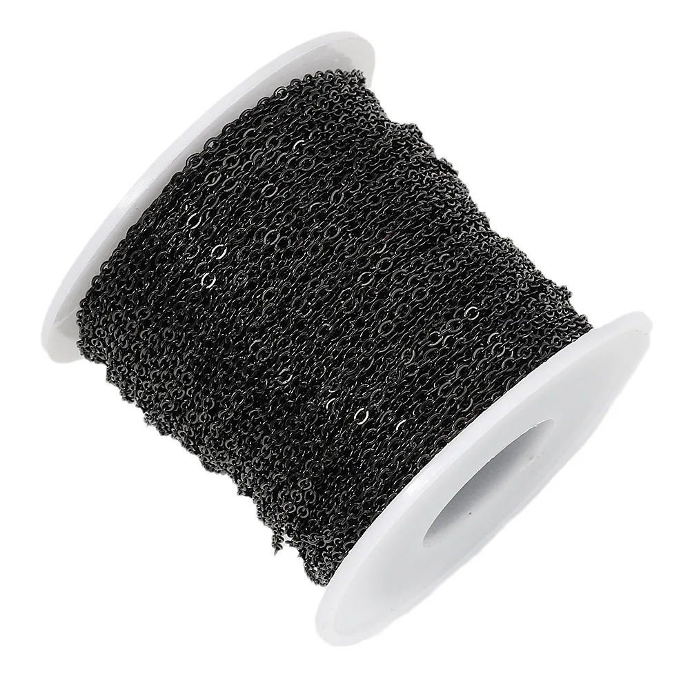 Stainless Steel O Shape 1.5 mm Black Chains