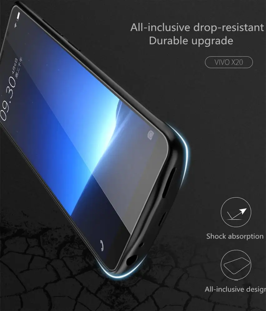  4700 мАч Power Bank чехол для VIVO X20 Внешний Аккумулятор Чехол ударопрочный чехол-накладка из ТПУ зарядки телефона тонкий мобильный
