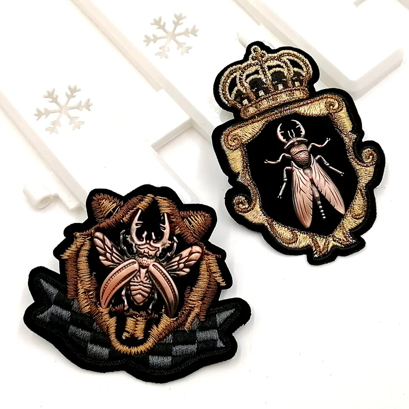 
China Characteristics handmade embroidered badge Applique bullion blazer badge Embroidery Patches 