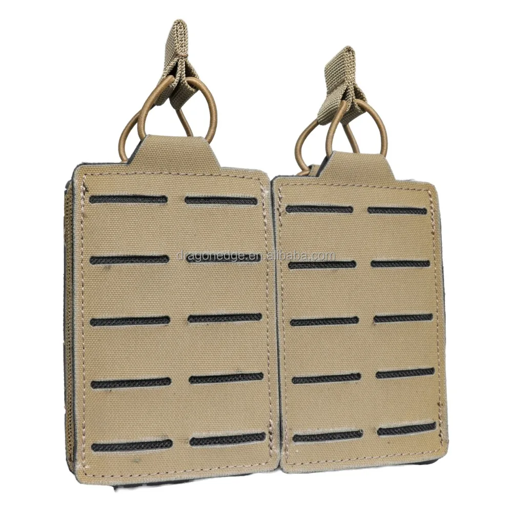 SPARK TAC Laser Cut Magazine Pouch Double Tactical Pack Camouflage Mag Pouch ,Coyote Brown