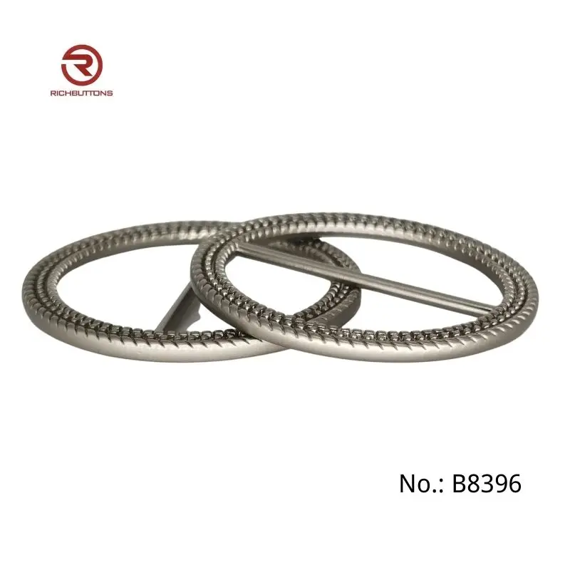 Custom Engraved Logo Beautiful Design Silver Plate Metal Belt Buckle Round Buckle For Lady Belt