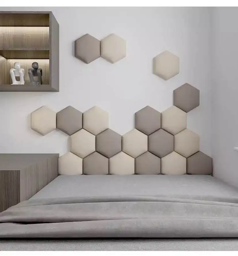 Factory Hot Sale Upholstered Wall Panel For Hotel Bed Background Faux Leather Wall Panels Interior Wall Paneling