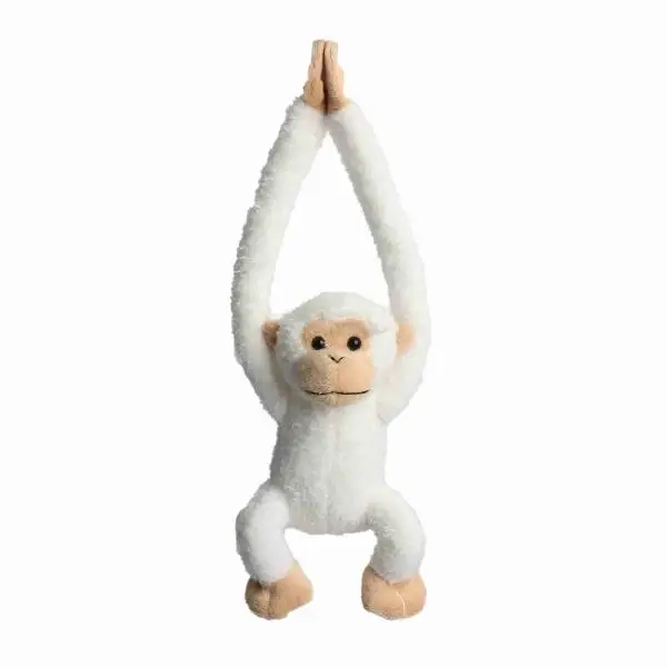 Soft white monkey with long hand ,Stuffed animal plush toy,for children,,high quality.100% recycled with GRS