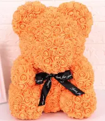 Love Coloured Plush Toy Roses flower For Bear With Gift Package Box 25cm Mini Pearl Little Bunny Rose Bears Heart Rose Bear