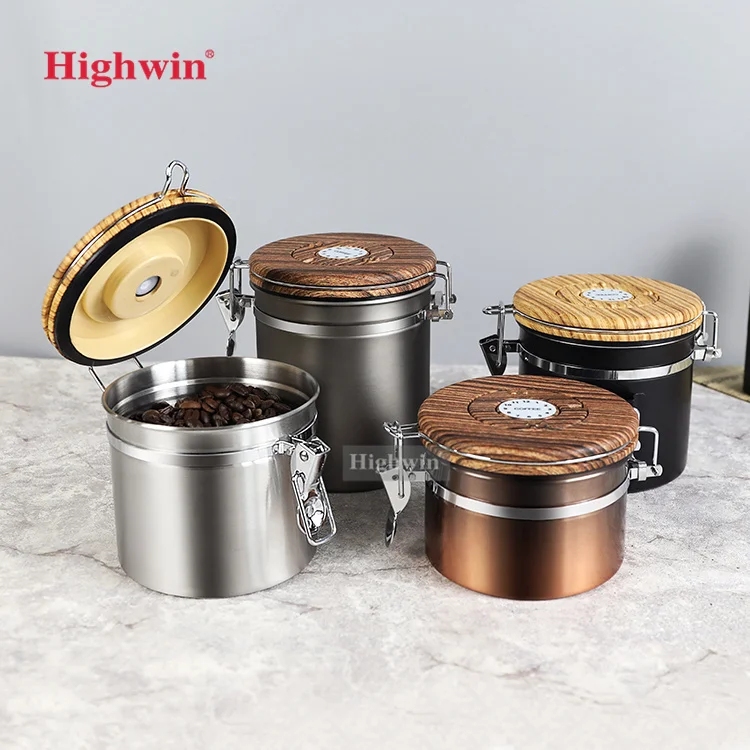 Coffee Container Airtight Vacuum Stainless Steel Coffee Canister
