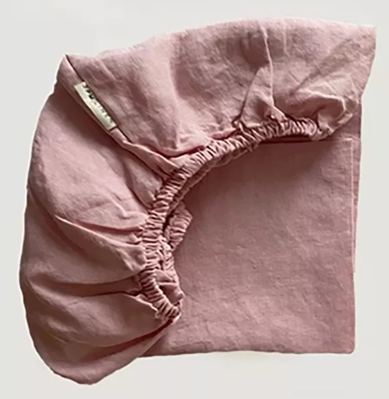 washed 100% Flax 50*54 Eco-friendly dyed Linen Bedding Fitted sheet Bottom sheet