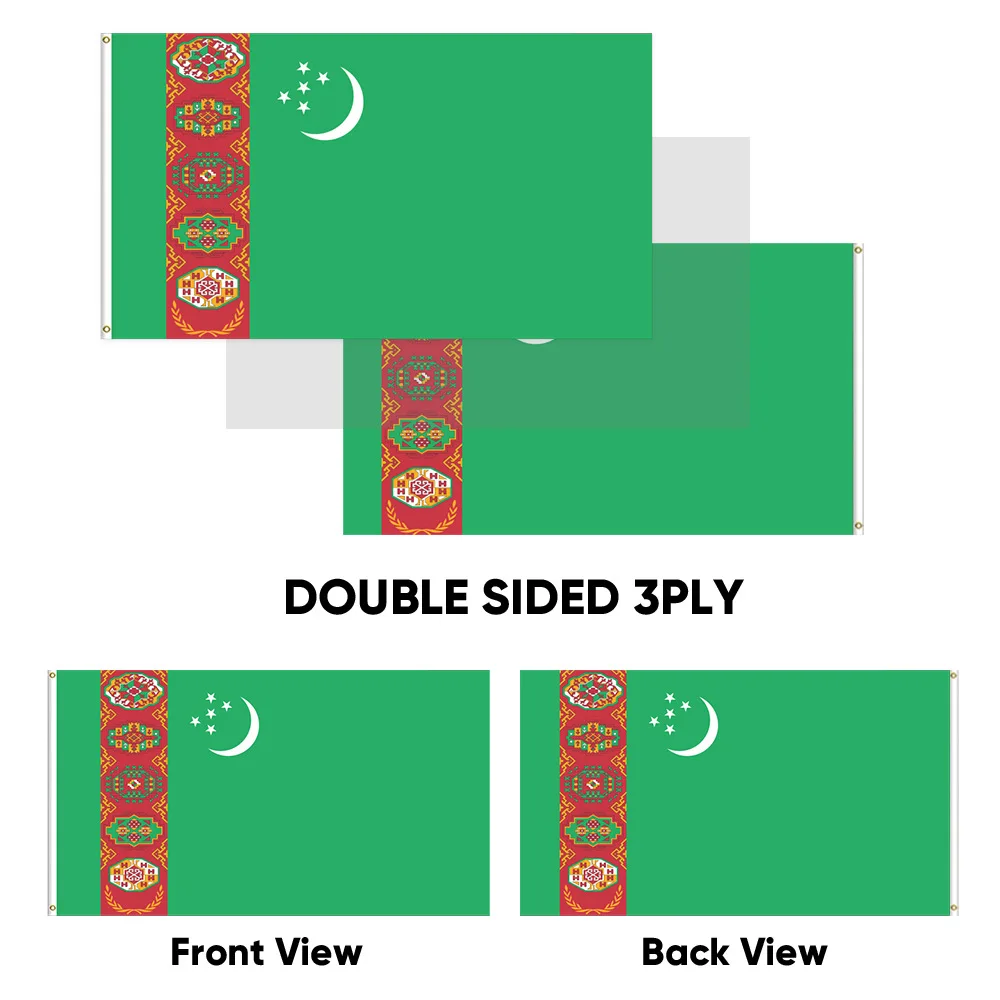 Custom promotional products Outdoor decoration Turkmenistan flag