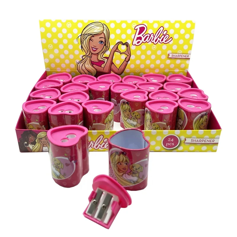 Factory Wholesale Cartoon Stationery Ses High Quality Sharpener Manual Heart Shape Tin Pencil Sharpener For School Student