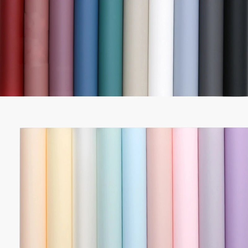 Vintage Pure Color 58*58CM Waterproof Flower Wrapping Paper Matt Plastic Thin Film