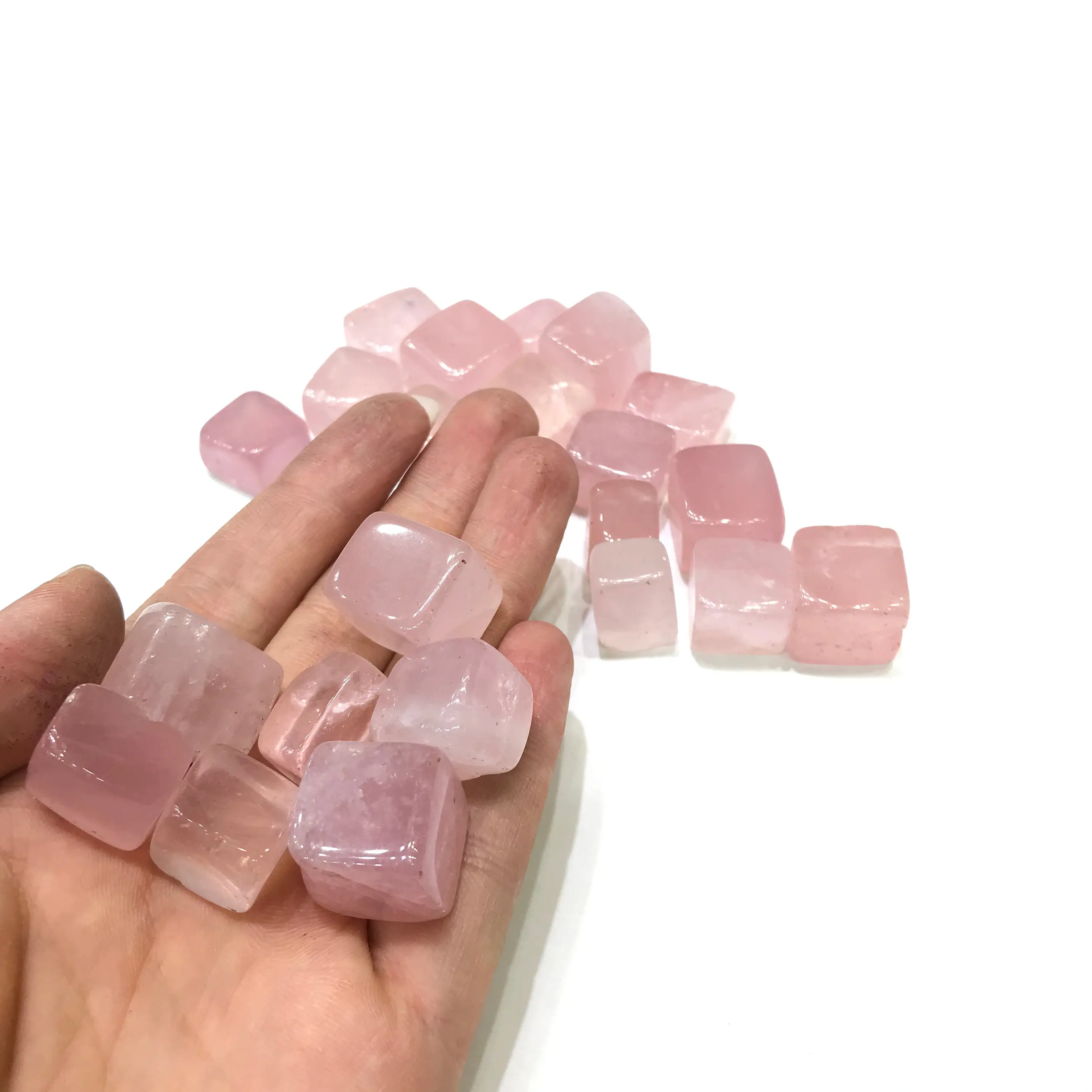 Natural High Quality Rose Quartz Crystal Cube Tumbled Stone For Home Decoration Gifts
