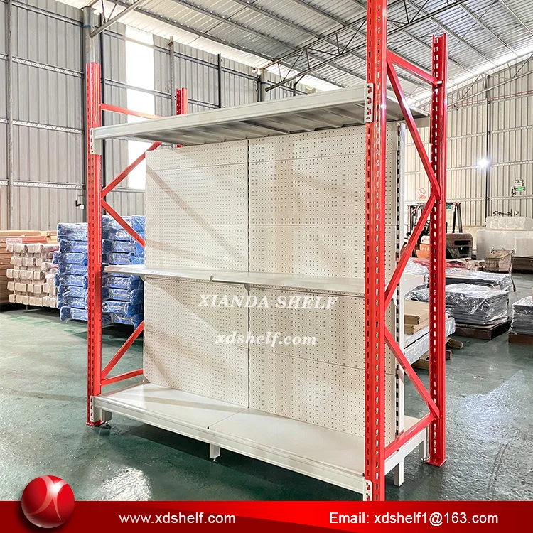Commercial storage units Wire Storage Industrial Rack Metal Gridwall Iron Metallic Supermarket integrated gondolas Shelving