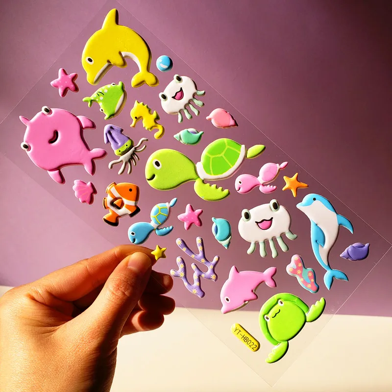 lovely 3D foam animal cartoon kids puffy sticker custom for DIY Scrapbook