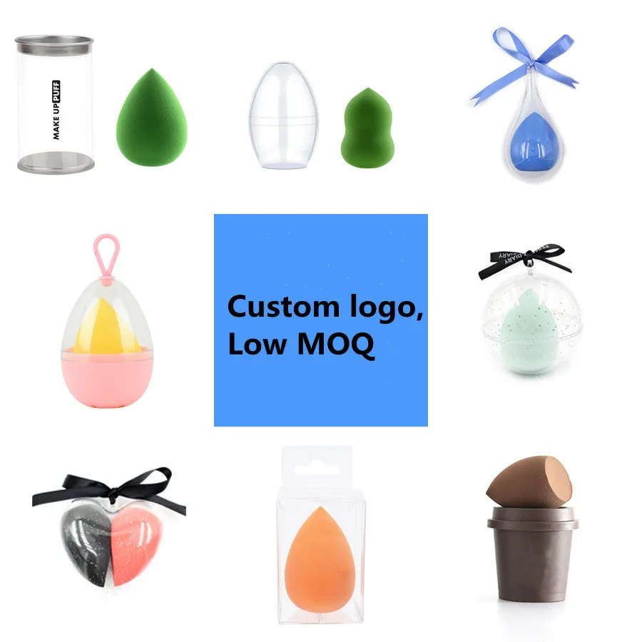private label High quality Latex free make up sponges  beauty makeup Sponge packaging