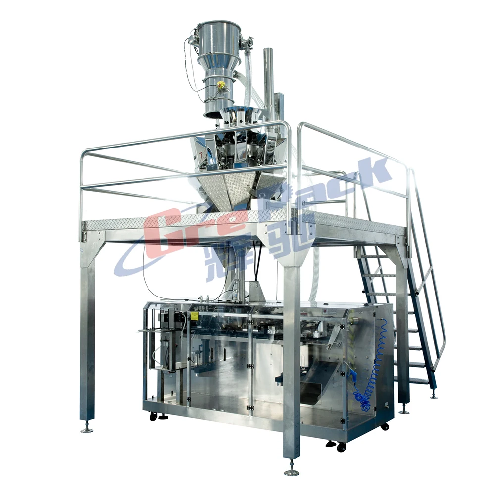 Automatic Premade Zipper Standing Up Bag Pouch Granule Sugar Salt Rice Grain Packing Machine