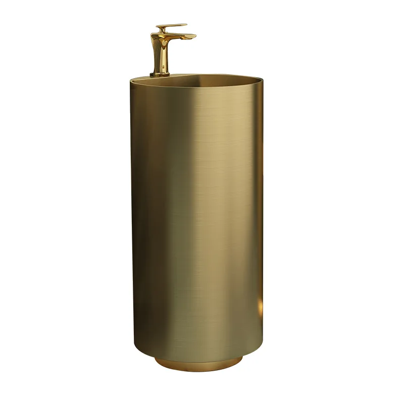 Hotel floor type circular column basin Stainless Steel Basin Sinks