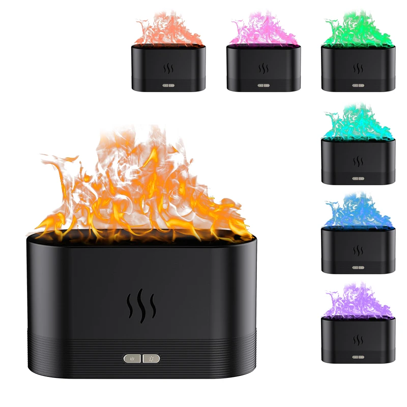 Hot Sale Ultrasonic Usb Home Desktop Flame Humidifier Colorful Flame Diffuser Essential Oil Aroma Diffuser