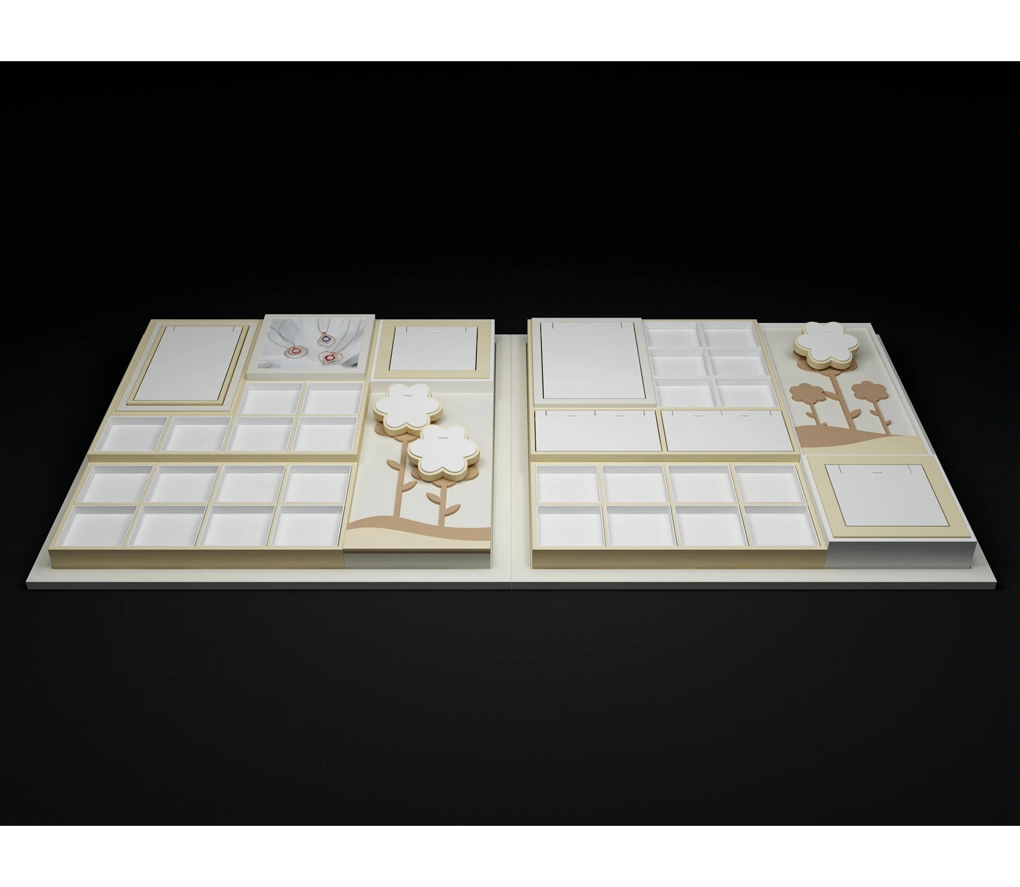 Wholesale logo European Fashion Wooden Mannequin Jewelry Display Props Stand Set For Pearl