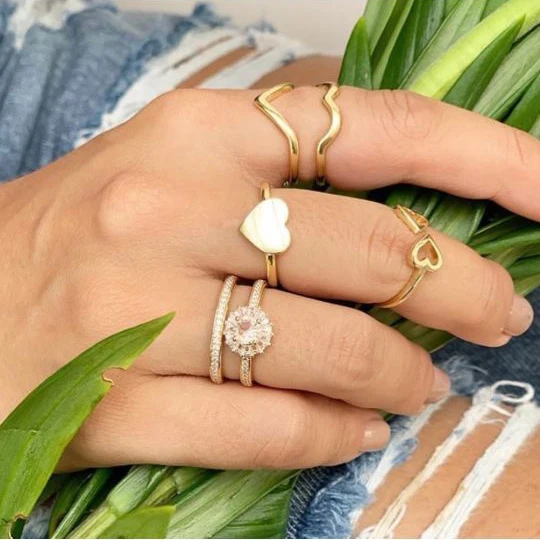 adjustable 18k gold plated korean wave rings for women 2023