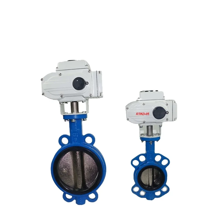 electric wafer type ductile iron  wafer butterfly valve