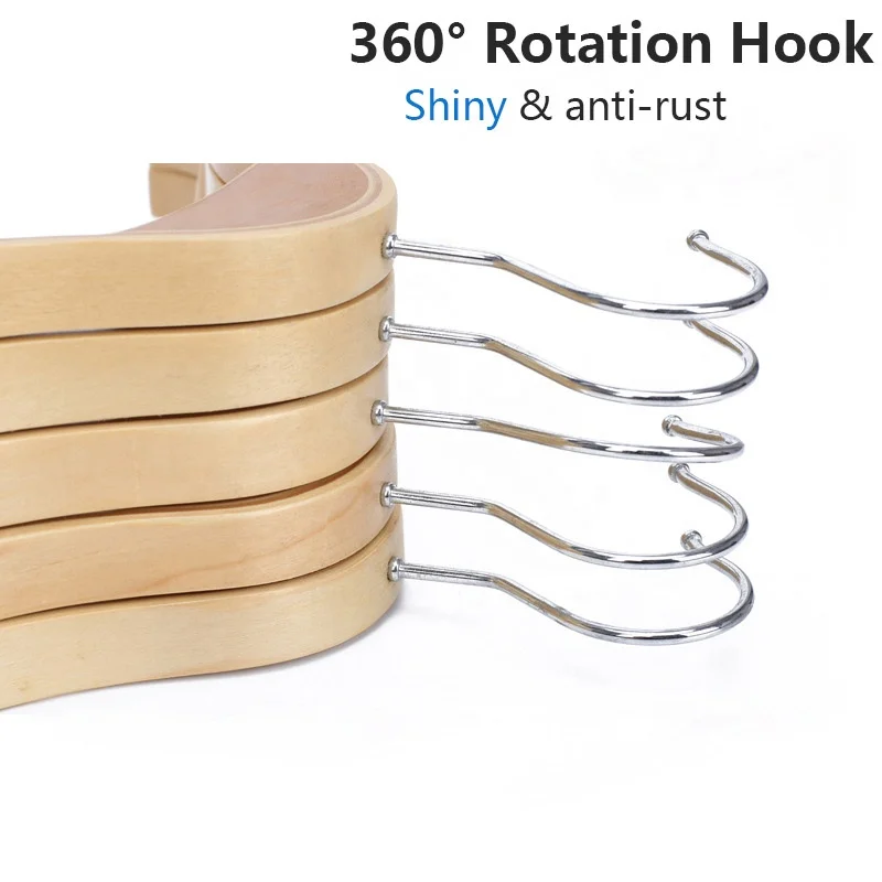 Natural Plywood Hanger Popular Hot Sale Clothes Wooden Casual Dresses Hanger With Clip