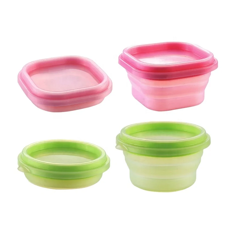 
Ningbo Longwell Foldable Microwave Safe Silicone Camping Bowls Lids Feeding Baby Children Outdoor Silicone Collapsible Baby Bowl 