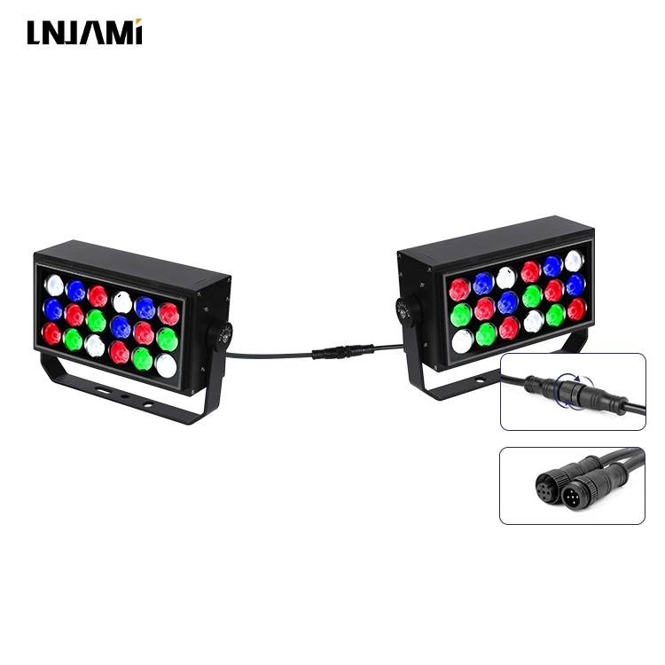 Наружный светодиодный прожектор LNJAMI IP65 36 Вт 54 Вт, квадратный DMX RGB для ландшафта, фасадный наружный прожектор