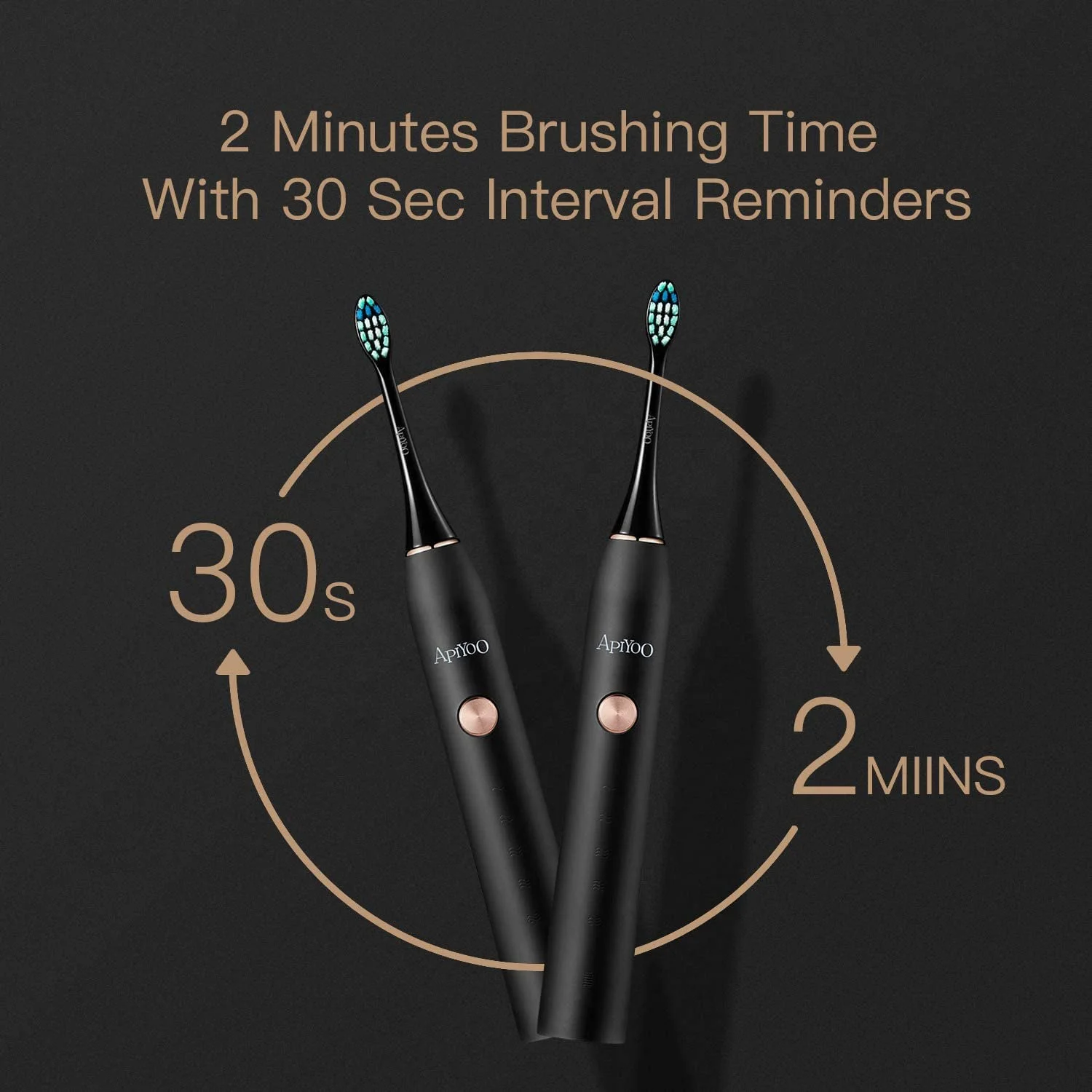 Ultrasonic Trendy 2022 new Private Label Wireless charging Electric Toothbrushes for adult Pure Black