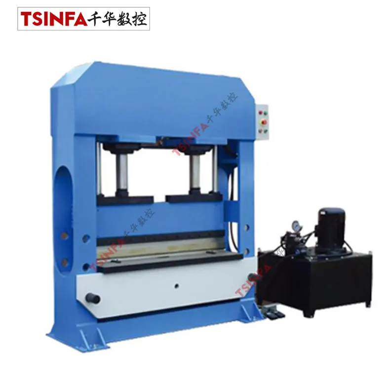 CE / ISO9001 certification large table size hydraulic bending machine price 100 / 150 ton double cylinder gantry hydraulic press