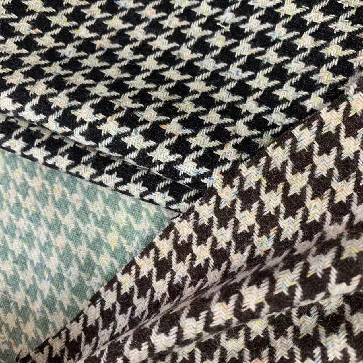 All season 50wool 530g/m  Melton houndstooth fabric  for woman suit and Home decoration fabricIn-Stock Items