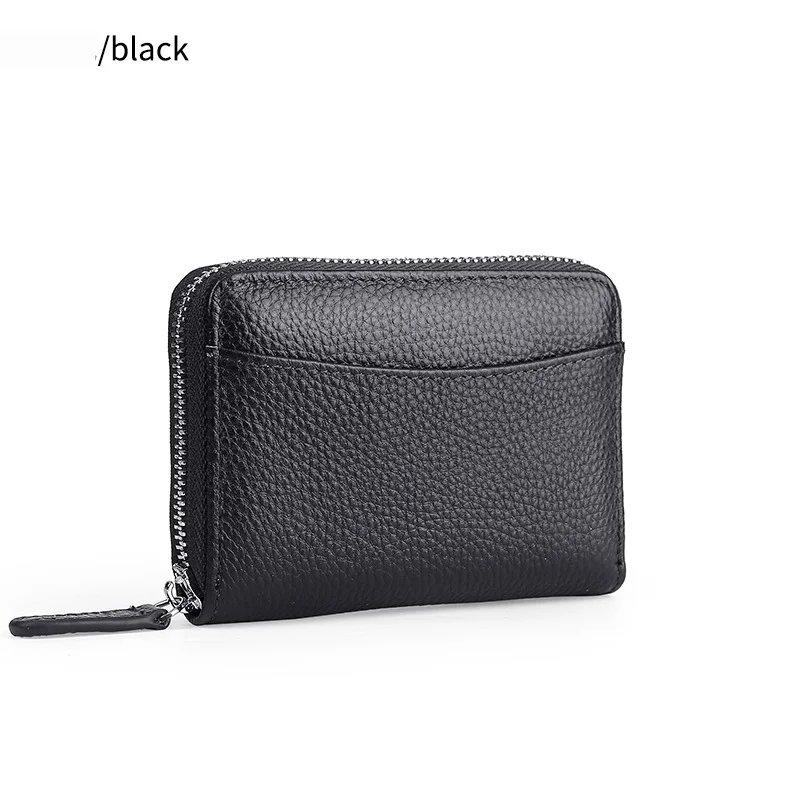 Hot Selling Genuine Leather RFID Smart Card Wallet Credit Card Holder Bank Card Pouch Anti-Theft Capacity Leather Bag