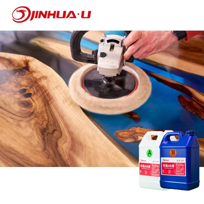 Tow Components Epoxy Resin And Hardener For River Table Crystal Clear Table Resin