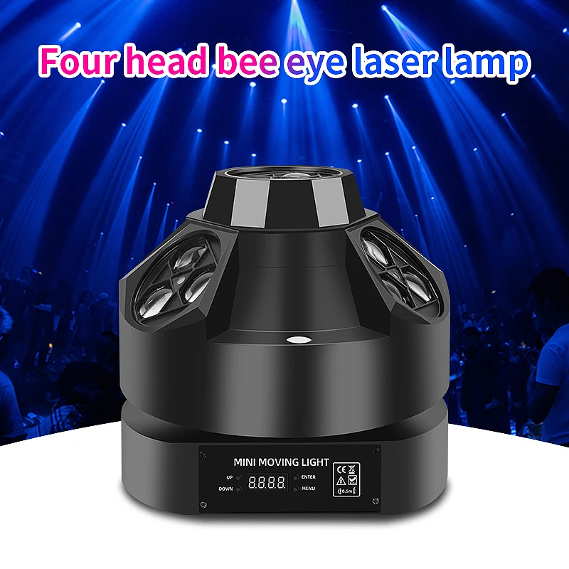 SHTX лидер продаж светодиодная лампа rgb 3 в 1 150 Вт лучевая движущаяся головка 12*10 Красная Зеленая лазерная с 4 пчелиными глазами стробоскоп управление звуком dmx512