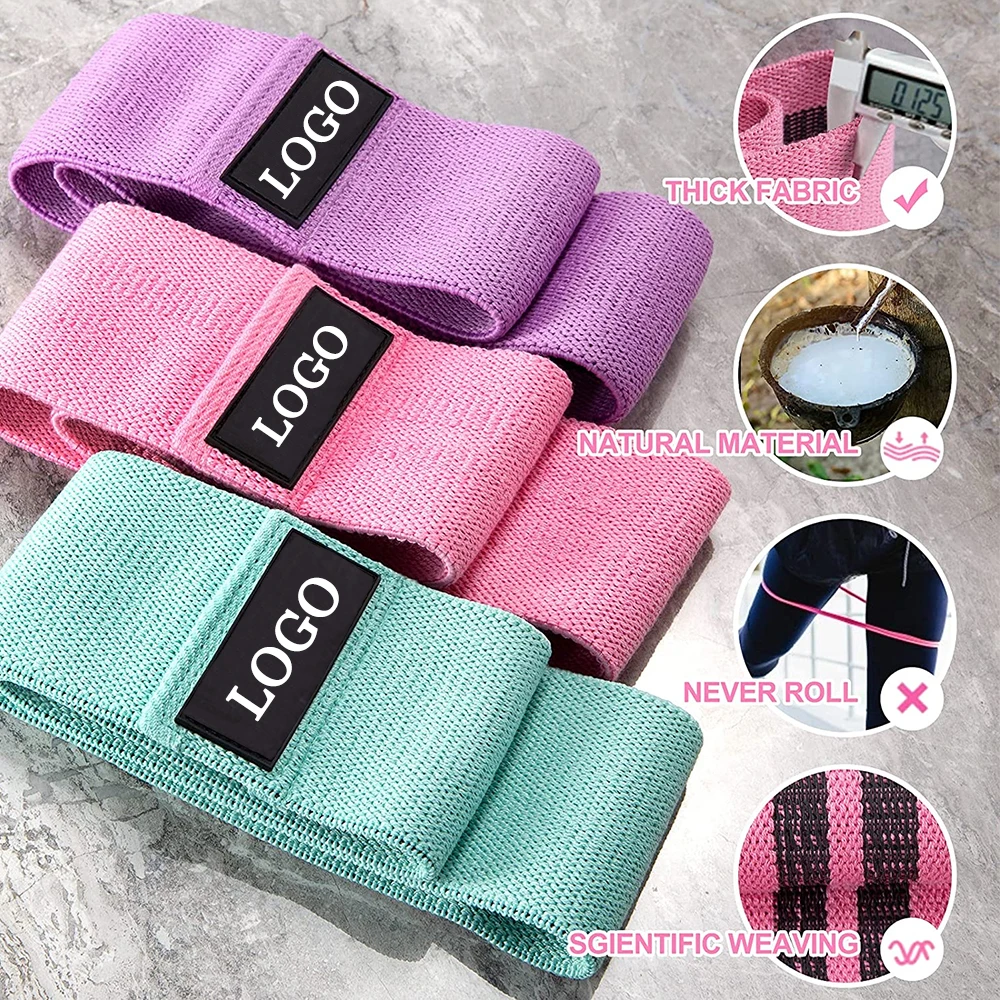 Legs and Butt Booty Hip Band Wide Workout Sports Fitness Exercise Fabric Resistance Bands